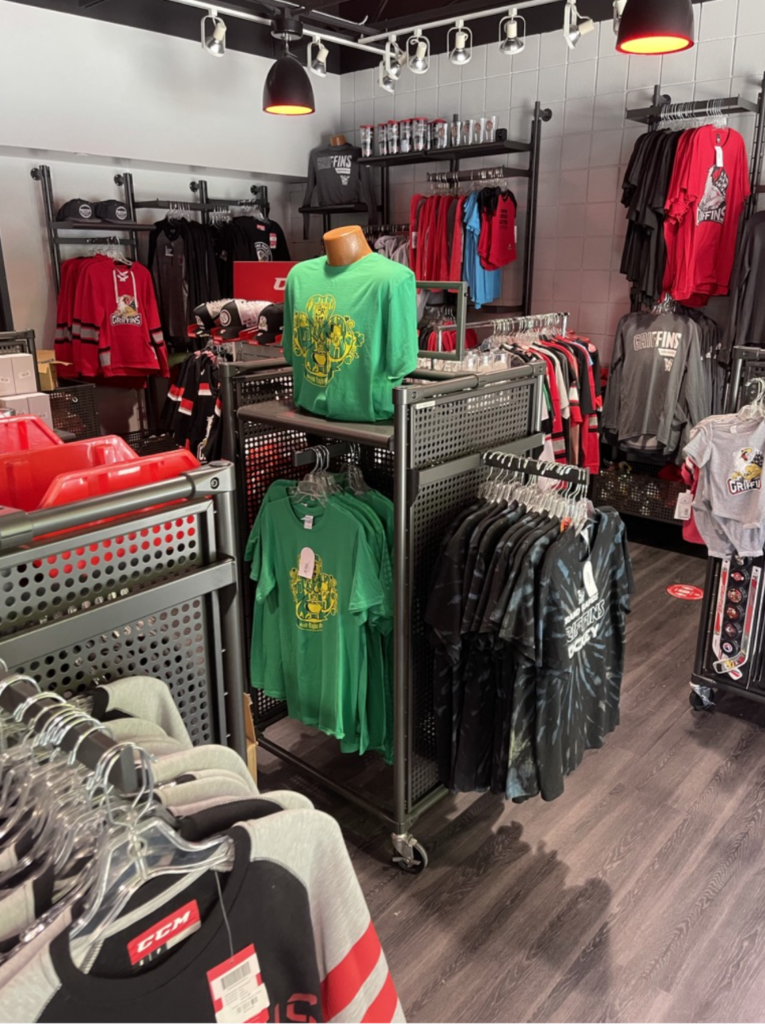 Inside The Zone Grand Rapids, the Grand Rapids Griffins team store run by Destroyer.Rocks